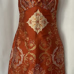 Free People  Gorgeous Burnt Orange Brocade Strapless Mini Dress **Size 0** 🔥🔥 Photo 0