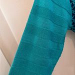 Vintage Samesh Size S Teal Blue Black Patterned Knit Tunic Sweater Long Sleeve Photo 8