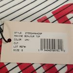 Cinq à Sept 💕CINQ A SEPT💕 Boatneck Striped Graphic Tee ~ BONJOUR Black & White Small S NWT Photo 8