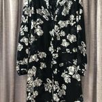 Rose + Olive Black & Cream Floral Long Sleeve Tie Waist Romper Size Small Photo 0