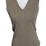 Max Studio  V-Neck Sleeveless Tan Sweater Sz Small Photo 0