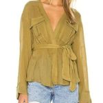 We The Free x FREE PEOPLE Safari Wrap Shirt Extra Small Sheer Cotton Blend Top Photo 0