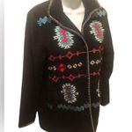 Outback Trading Company Santa Fe Fleece Navajo Jacket Sz. M Whipstitch Trim Black Size M Photo 1