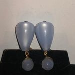 Vintage Blue Moon Glow Dangling Screw Back Earrings Photo 1