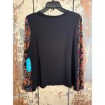 NWT The Pioneer Woman Flounce Sleeve Blouse, black floral, size Large Photo 5