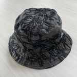 Valentino Garavani Floral Lace and Canvas Bucket Hat Black Photo 0
