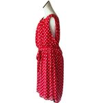 NWOT Red Polka Dot Dress Sleeveless Belted Chiffon Fabric Size undefined Photo 6