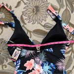 DKNY Swimsuit Tropical One Piece Halter XL New Photo 2
