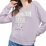 Wildfox  Women's Baggy Beach Long Sleeve Pullover Sweatshirt, Thistle,  L NWT Photo 1