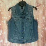 Style & Co Petite Jewel Studded Denim Vest Photo 0