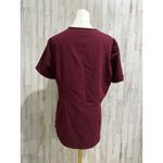 FIGS  Women's Casma V-Neck Scrub Top Burgundy Medium Short Sleeve Workwear Photo 3