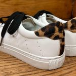 J.Crew | White Leather Animal Print Sneakers Photo 2