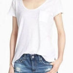 James Perse NWT White Deep Scoop Pocket T Shirt Photo 0