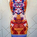 Clover Canyon Prism Orchid Neoprene Dress Orange Photo 0