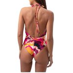 Trina Turk FAN FAIRE TWIST BACK MAILLOT ONE PIECE SWIMSUIT COLORFUL SZ 14 Photo 3