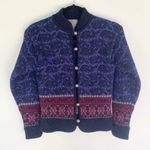 Squaw Valley Nordic Wool Sweater Button Front Blue Size XS Photo 0