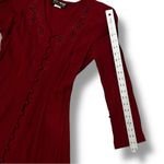 VTG 80s Ital Mode Long Sleeve Corset Back Lace Up Dress Burgundy Sz Med Photo 5