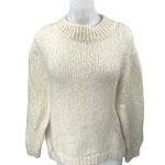 ZARA Women's Cream Wool Long Sleeve Mock Neck Knit Pullover Sweater Top Size L Photo 0