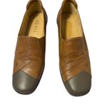 XENIA Leather Comfort Loafers Brown & Taupe Slip Photo 1