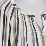 st. john's bay  Cotton Stripe Blouse NWT Size Medium Cream and Black Stripe Top Photo 4
