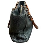 Coach Vintage 00s Y2K  Black Pebbled Leather Chelsea Handbag Brown Straps Purse Photo 8