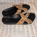 Birdies  The Robin Leopard Cheetah Print Calf Hair Slide Sandals Size 8.5 Photo 3