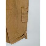Nicole Miller  Linen Pant Women L Tan Cargo Crop Wide Leg Coastal Gorpcore Beach Photo 2
