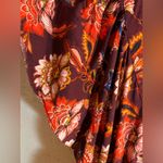 Old Navy Floral Midi Dress - Burgundy and Orange Photo 2