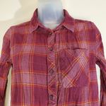 Arizona Jeans  Boyfriend Fit Plaid Button Down Long Sleeve Collared Pocketed XS Photo 3