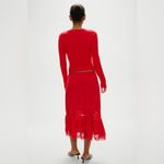 frankie's bikinis Hideaway Satin Midi Skirt in Cherry Photo 11