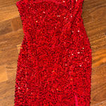 Dillard's Red Sparkly Dress  Photo 0