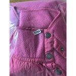 J. Crew Sweatshirt Women Size Large Quilted Sherpa Fleece Snap Pullover Preppy Pink Photo 12