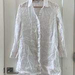James Perse LIGHTWEIGHT LINEN SHIRT DRESS WHITE SIZE 0 Photo 1
