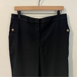 J. Crew Linen Cotton Blend Sailor Pant Black Ankle Crop Button Pocket Size 14 Photo 2