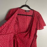 Rellipop Polka Dot Wrap Dress Flowy Ruffle Trim Red and White Small Size undefined Photo 2