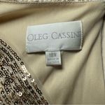 Oleg Cassini  Gold Sequin Gown Size 18W Half Sleeve Dress Plus Size Lined Holiday Photo 3