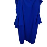R&M Richards Plus 20W Blue Off the Shoulder Knee Length Dress Optional Straps Photo 2