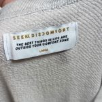 Seek Discomfort Peace Seeker Graphic Print Pullover Crewneck Sweatshirt Gray Size L Photo 6