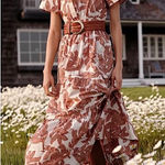 Anthropologie  Somerset Maxi Dress in Neutral Floral Dot  - Medium Photo 0