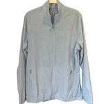 Adidas Light Blue Full Front Zip Windbreaker Golf Athletic Zipped Pockets sz. L Photo 0