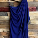 Badgley Mischka Mark & James Blue One Shoulder Dress Size Small Photo 0