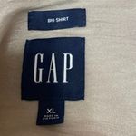 Gap  Women's Beige Tan Chiffon Long Sleeve Oversized Button Down Shirt Top Sz XL Photo 2