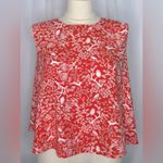 Old Navy Red and White Sleeveless Flyaway Blouse (830) Photo 1