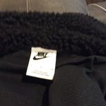 Nike Black Sherpa Jacket Womens Size Small S Collared Double Swoosh Photo 3