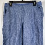 J.Jill Women's  Love Linen Blue 100% Linen Ankle Pants Size Med EUC #7353 Photo 2