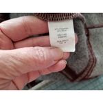 Madewell Windowpane Wool Blend Fleece Boxy Crop Sweater Top Gray Burgundy Sz XS Photo 7