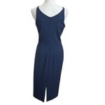Dress the Population  Lyla Navy Midi Dress V-Neck Spaghetti Straps Size Medium Photo 5