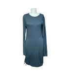 Pam & Gela Side Ruched Long Sleeve T-Shirt Dress Black Size Small Photo 2