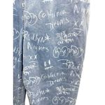 Gemma Rae Womens Skinny Jeans Blue Novelty Graffiti Light‎ Wash Drawstring 15/32 Size undefined Photo 2