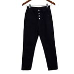 Princess Polly Jeans Women's Size 2 Black High Rise Mom Button Fly Cotton Photo 1